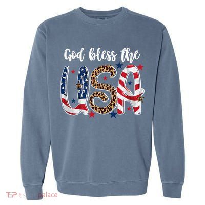 God Bless The USA American Flag Patriotic Garment-Dyed Sweatshirt
