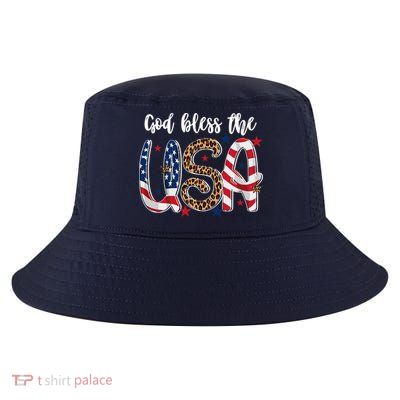 God Bless The USA American Flag Patriotic Cool Comfort Performance Bucket Hat
