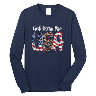 God Bless The USA American Flag Patriotic Long Sleeve Shirt