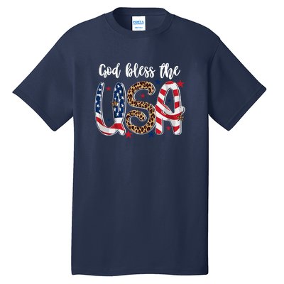 God Bless The USA American Flag Patriotic Tall T-Shirt