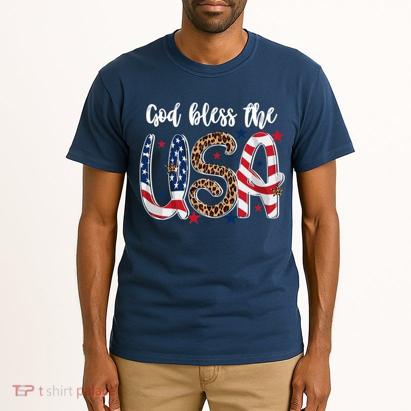 God Bless The USA American Flag Patriotic Tall T-Shirt