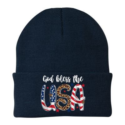 God Bless The USA American Flag Patriotic Knit Cap Winter Beanie