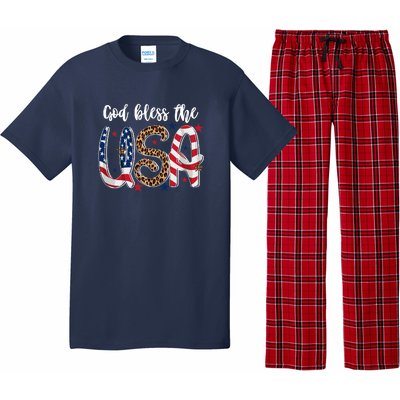 God Bless The USA American Flag Patriotic Pajama Set