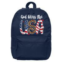 God Bless The USA American Flag Patriotic 16 in Basic Backpack