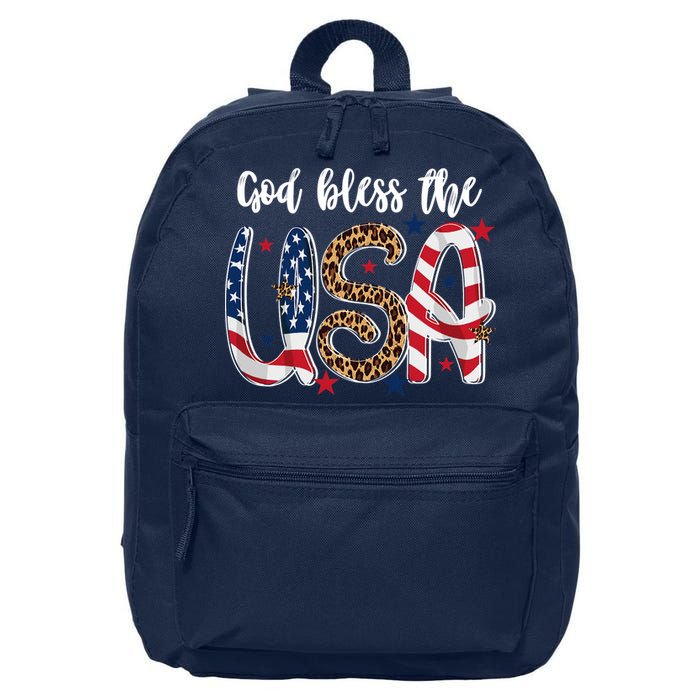 God Bless The USA American Flag Patriotic 16 in Basic Backpack