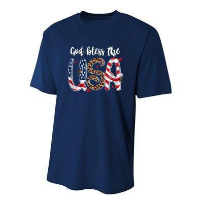 God Bless The USA American Flag Patriotic Performance Sprint T-Shirt