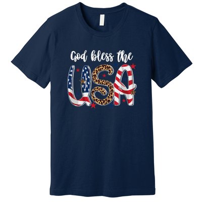 God Bless The USA American Flag Patriotic Premium T-Shirt