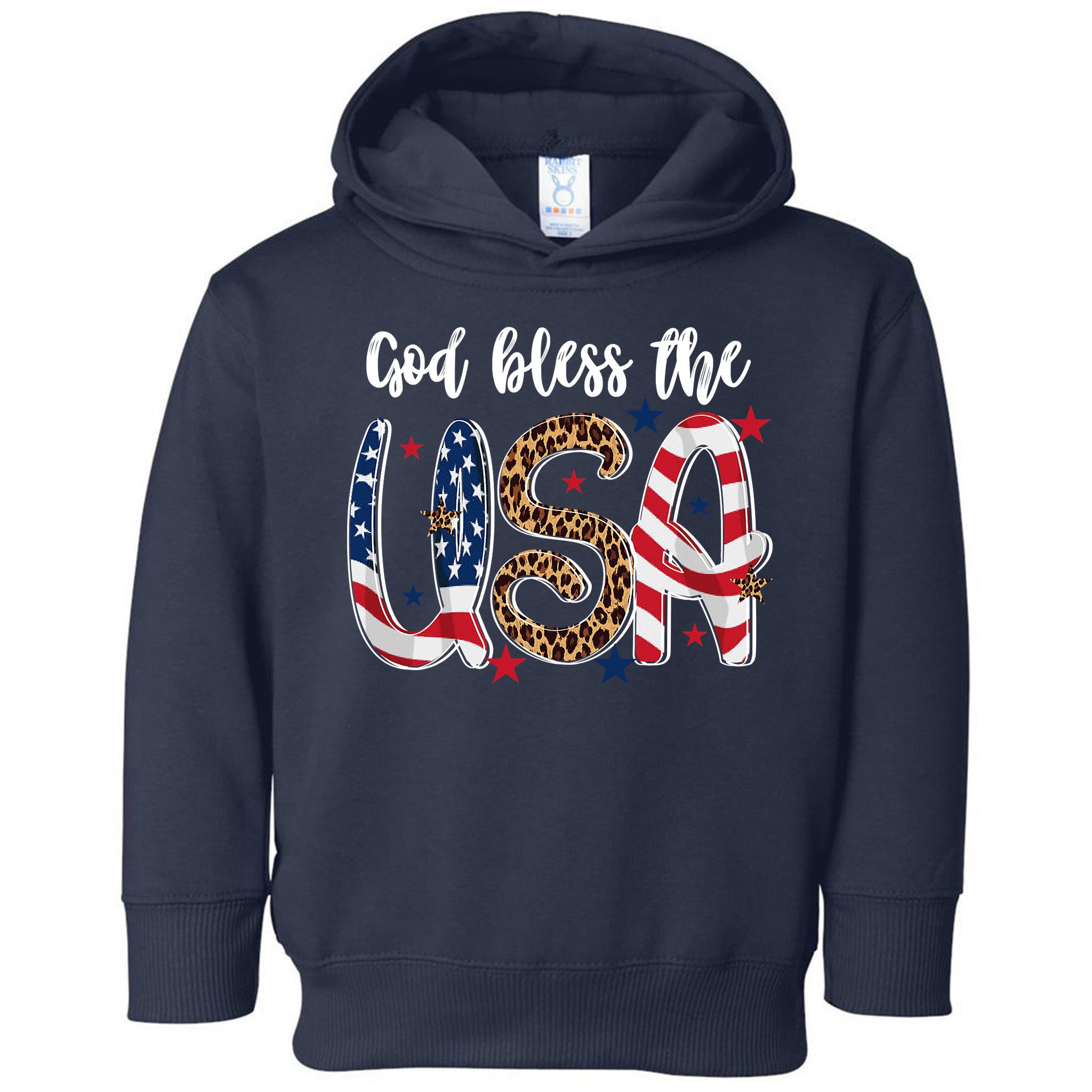 God Bless The USA American Flag Patriotic Toddler Hoodie