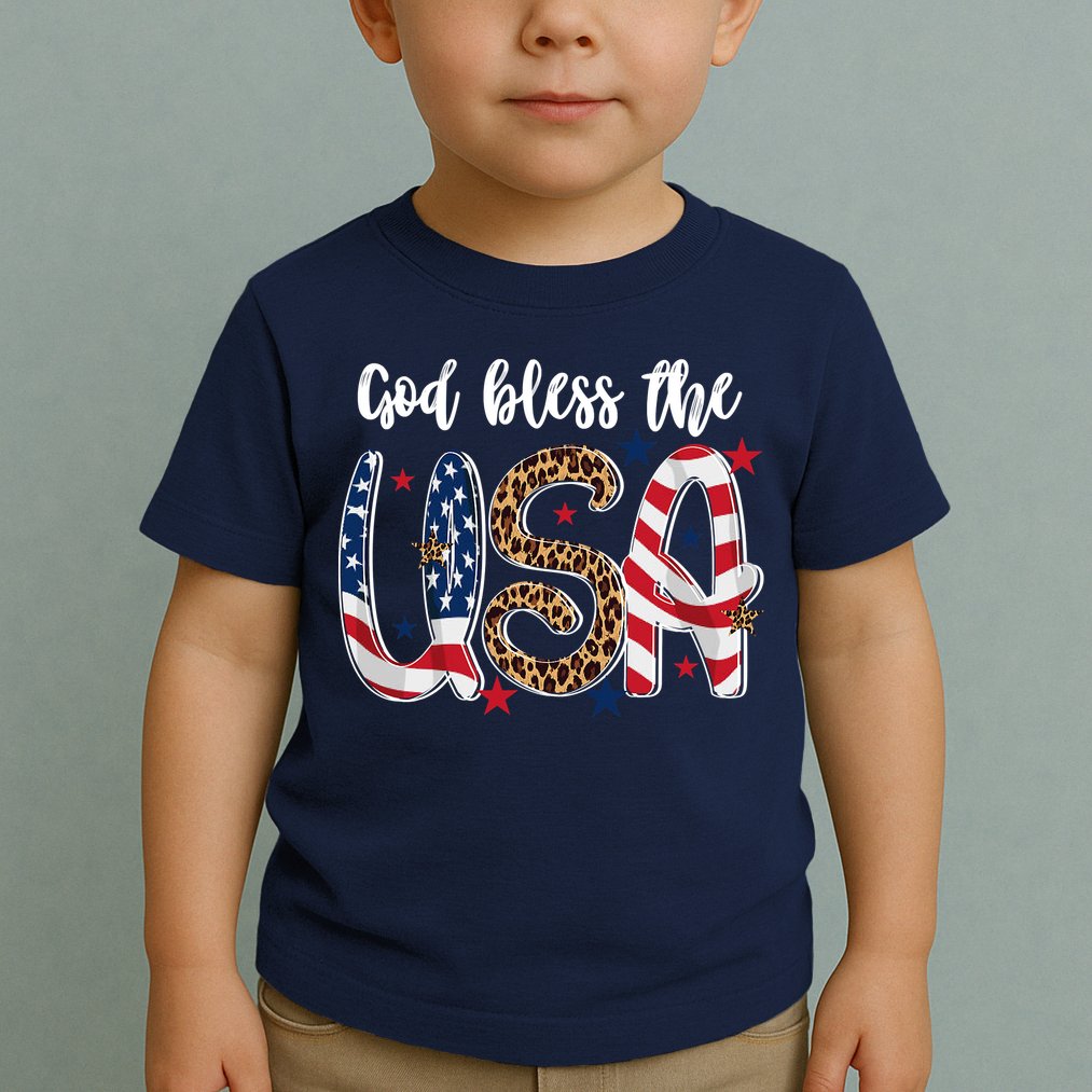 God Bless The USA American Flag Patriotic Toddler T-Shirt