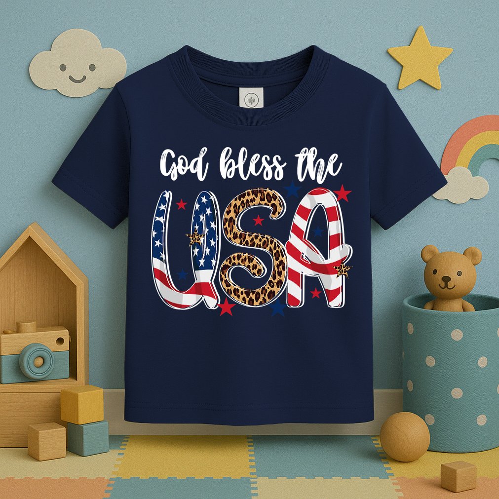 God Bless The USA American Flag Patriotic Toddler T-Shirt