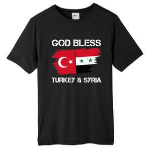 God Bless Turkey & Syria Flag Pray For Turkey Earthquake Tall Fusion ChromaSoft Performance T-Shirt