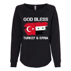 God Bless Turkey & Syria Flag Pray For Turkey Earthquake Womens California Wash Sweatshirt