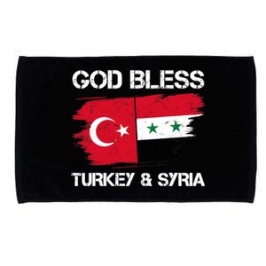 God Bless Turkey & Syria Flag Pray For Turkey Earthquake Microfiber Hand Towel