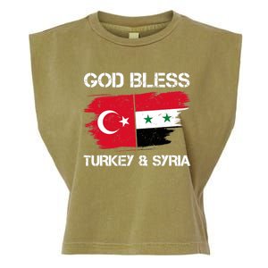 God Bless Turkey & Syria Flag Pray For Turkey Earthquake Garment-Dyed Women's Muscle Tee