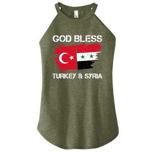 God Bless Turkey & Syria Flag Pray For Turkey Earthquake Women's Perfect Tri Rocker Tank