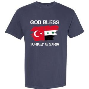 God Bless Turkey & Syria Flag Pray For Turkey Earthquake Garment-Dyed Heavyweight T-Shirt