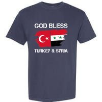 God Bless Turkey & Syria Flag Pray For Turkey Earthquake Garment-Dyed Heavyweight T-Shirt