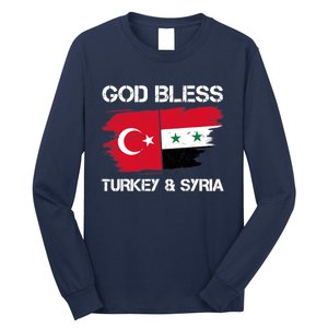 God Bless Turkey & Syria Flag Pray For Turkey Earthquake Long Sleeve Shirt