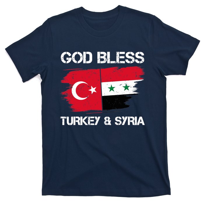 God Bless Turkey & Syria Flag Pray For Turkey Earthquake T-Shirt