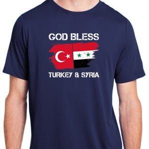 God Bless Turkey & Syria Flag Pray For Turkey Earthquake Adult ChromaSoft Performance T-Shirt