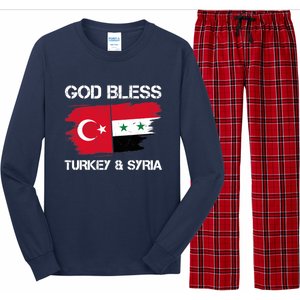 God Bless Turkey & Syria Flag Pray For Turkey Earthquake Long Sleeve Pajama Set