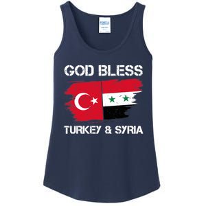 God Bless Turkey & Syria Flag Pray For Turkey Earthquake Ladies Essential Tank