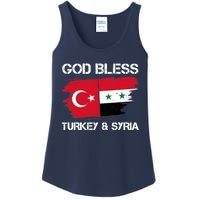 God Bless Turkey & Syria Flag Pray For Turkey Earthquake Ladies Essential Tank