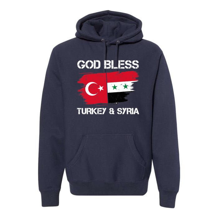 God Bless Turkey & Syria Flag Pray For Turkey Earthquake Premium Hoodie