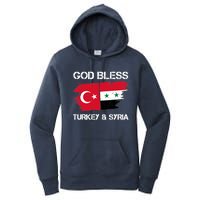 God Bless Turkey & Syria Flag Pray For Turkey Earthquake Women's Pullover Hoodie