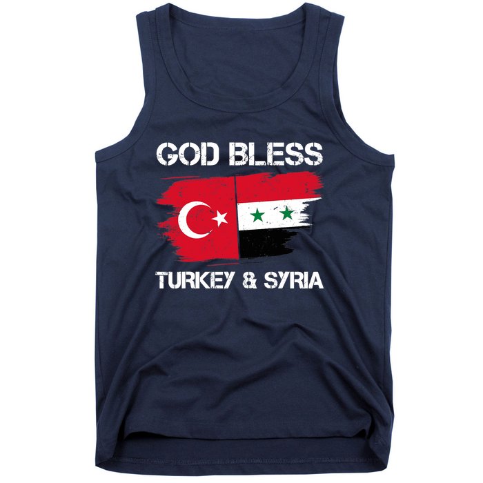 God Bless Turkey & Syria Flag Pray For Turkey Earthquake Tank Top