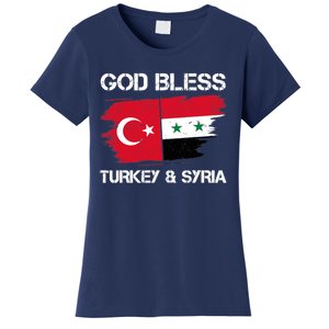 God Bless Turkey & Syria Flag Pray For Turkey Earthquake Women's T-Shirt