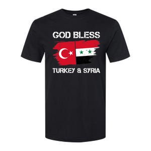 God Bless Turkey & Syria Flag Pray For Turkey Earthquake Softstyle CVC T-Shirt