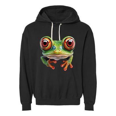 Green Body Tree Frog Red Eyed Tree Frog Rainforest Amphibian Garment-Dyed Fleece Hoodie