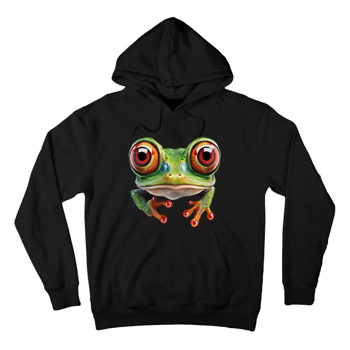 Green Body Tree Frog Red Eyed Tree Frog Rainforest Amphibian Hoodie