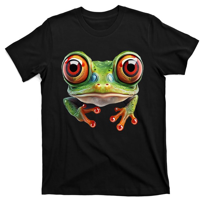 Green Body Tree Frog Red Eyed Tree Frog Rainforest Amphibian T-Shirt