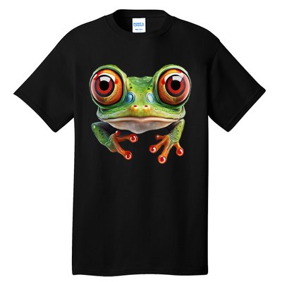 Green Body Tree Frog Red Eyed Tree Frog Rainforest Amphibian Tall T-Shirt