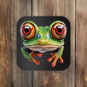 Green Body Tree Frog Red Eyed Tree Frog Rainforest Amphibian Coaster