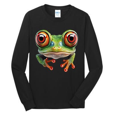 Green Body Tree Frog Red Eyed Tree Frog Rainforest Amphibian Tall Long Sleeve T-Shirt