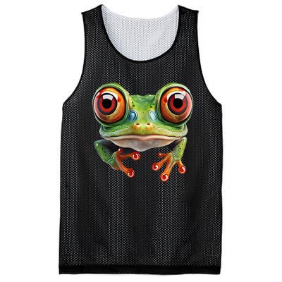 Green Body Tree Frog Red Eyed Tree Frog Rainforest Amphibian Mesh Reversible Basketball Jersey Tank