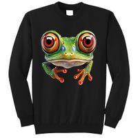 Green Body Tree Frog Red Eyed Tree Frog Rainforest Amphibian Tall Sweatshirt