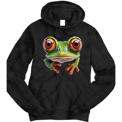 Green Body Tree Frog Red Eyed Tree Frog Rainforest Amphibian Tie Dye Hoodie