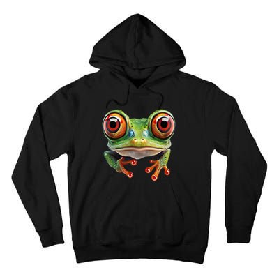 Green Body Tree Frog Red Eyed Tree Frog Rainforest Amphibian Tall Hoodie