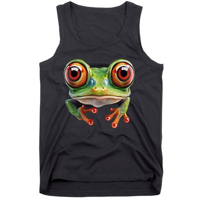 Green Body Tree Frog Red Eyed Tree Frog Rainforest Amphibian Tank Top