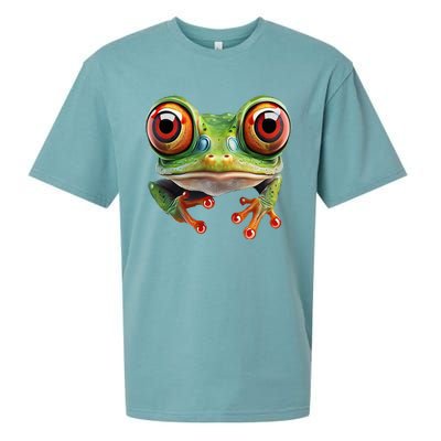 Green Body Tree Frog Red Eyed Tree Frog Rainforest Amphibian Sueded Cloud Jersey T-Shirt