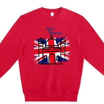 Grunge Back To Mosque London Uk British Premium Crewneck Sweatshirt