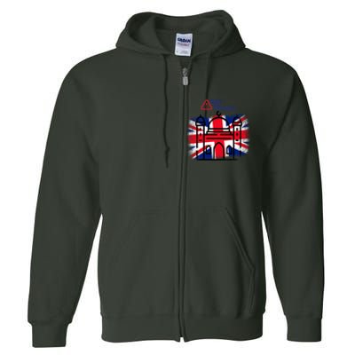 Grunge Back To Mosque London Uk British Full Zip Hoodie