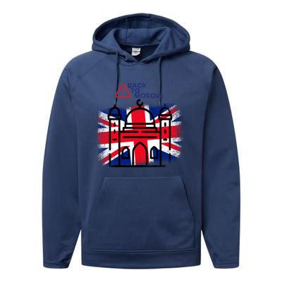 Grunge Back To Mosque London Uk British Performance Fleece Hoodie