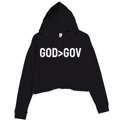 God Bigger Than Gov Crop Fleece Hoodie