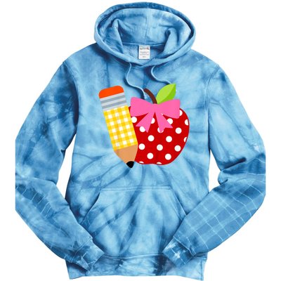 Girls Back To School Apple First Day Of Preschool Tie Dye Hoodie