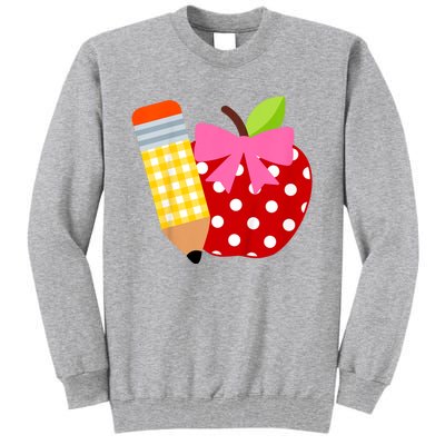 Girls Back To School Apple First Day Of Preschool Tall Sweatshirt